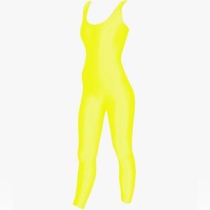 NWOT Women’s Neon Yellow Tank Jumpsuit / Unitard 1X